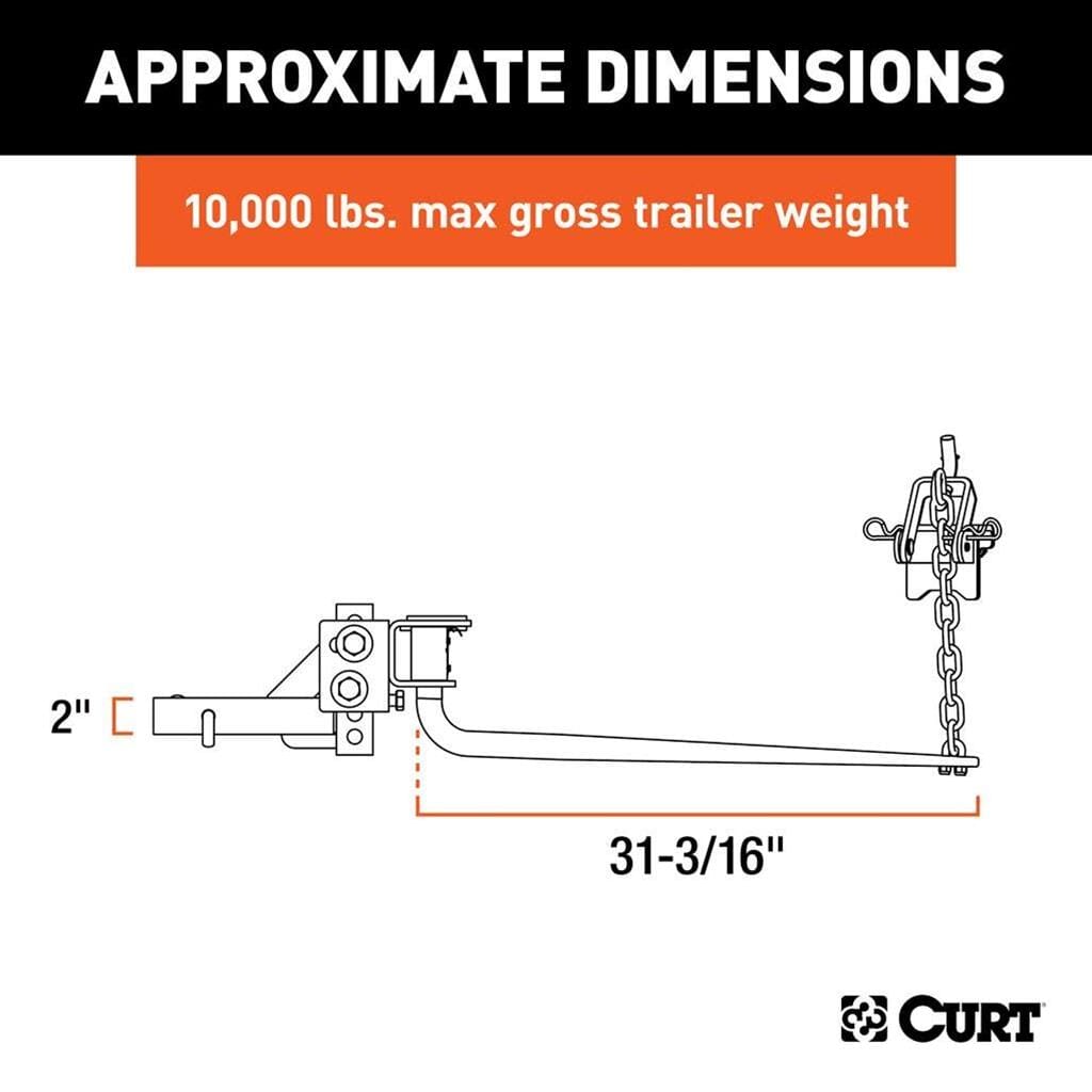CURT Curt Round Bar Weight Distribution Hitch with Integrated CURT Curt Round Bar Weight Distribution Hitch with Integrated