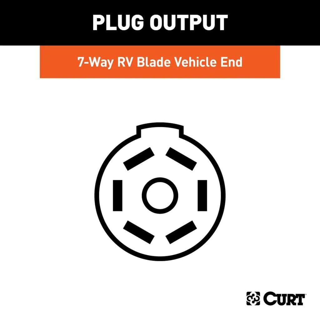 CURT Curt Custom Wiring Connector, 7-Way RV Blade, Select Nissan