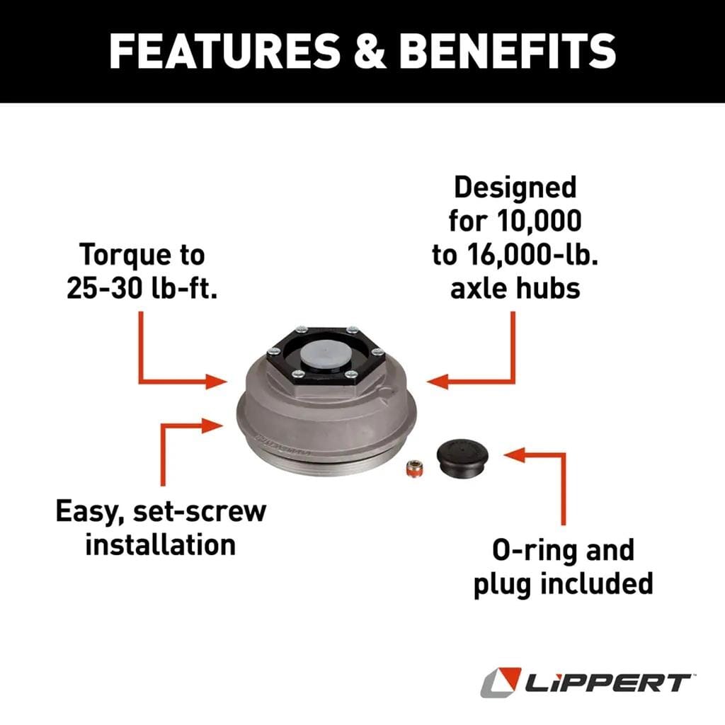 Lippert® Threaded Dust Cap with Rubber Plug, O-Ring, 4