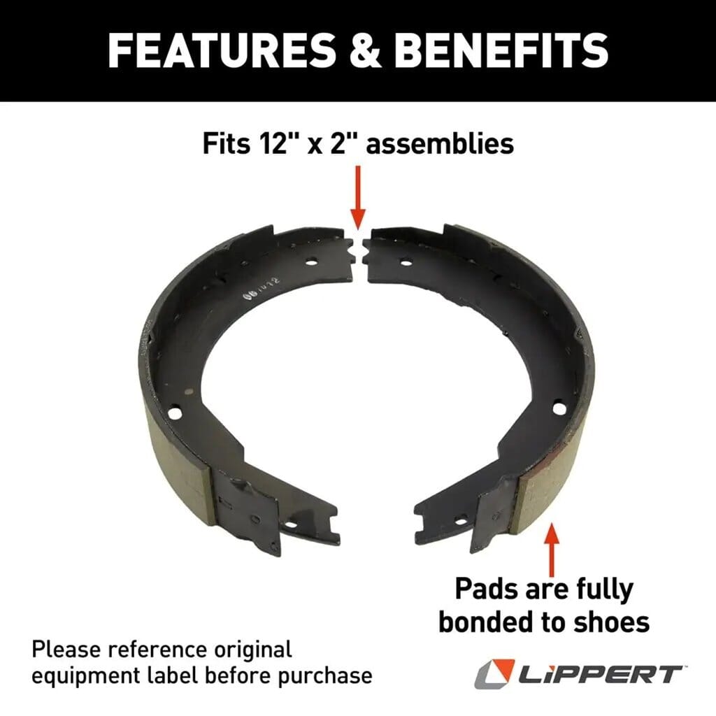 Lippert® Electric Trailer Brake Shoe & Lining Kit, 5,200-7,000-lb