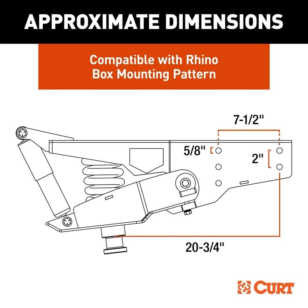 CURT MAP CURT Helux Coil-Spring 5th Wheel Pin Box, 2,600 lbs. Pin