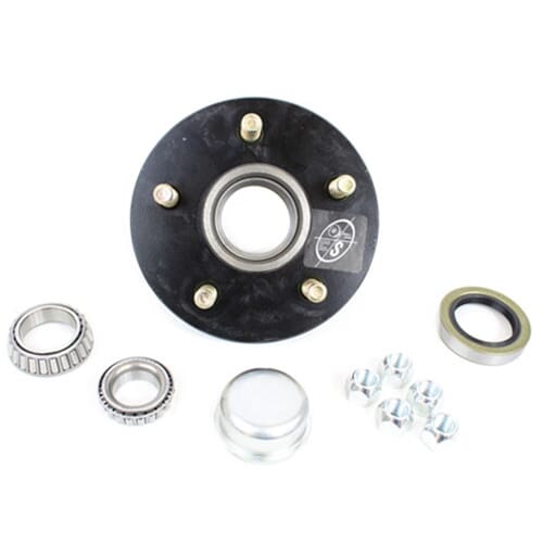 Pair 5 On 4.5 Trailer Idler Hub Kits For 3500 Lbs Axle - 5x4.5 5 Lug, 4 Pack, Nzonemotor3, 3 Year Warranty