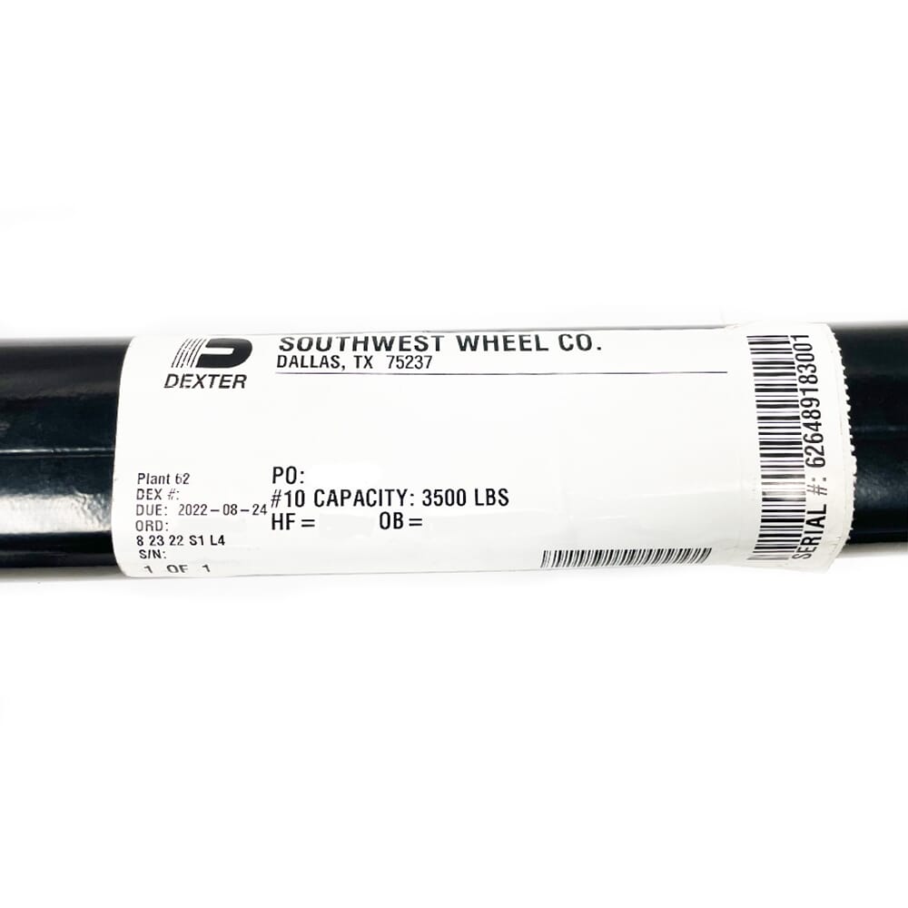 Dexter Torflex Torsion Axle 3,500 lb. #10 Dexter® Torflex® Rubber