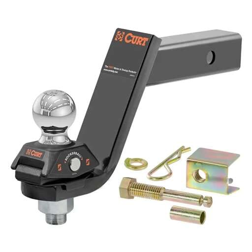 Curt RockerBall Cushion Hitch with 2" Ball (2" Shank, 7,500 lbs., 5" Drop) - 45144
