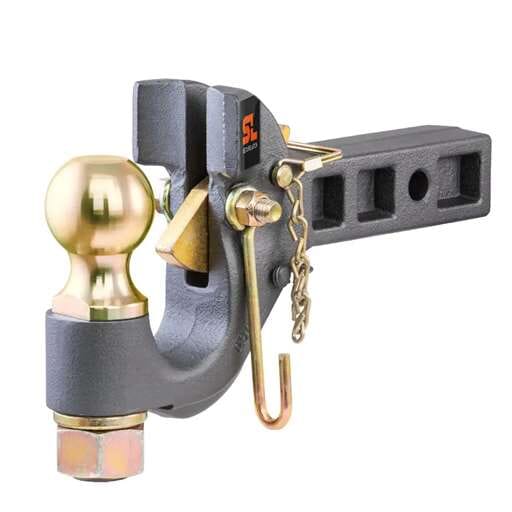 Curt SecureLatch Receiver-Mount Ball & Pintle Hitch (2" Shank, 2-5/16" Ball, 14K) - 48406