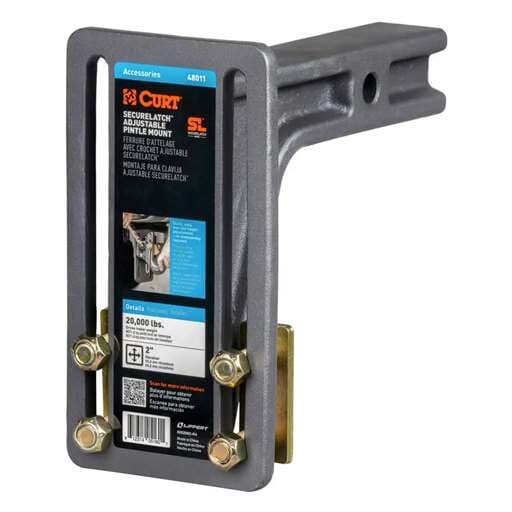 Curt SecureLatch Adjustable Pintle Mount (2" Shank, 20,000 lbs.) - 48011