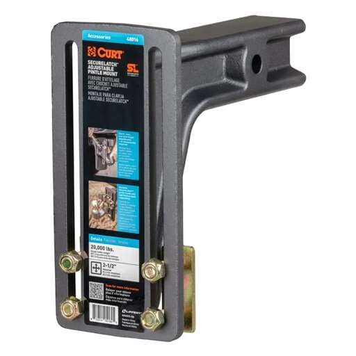 Curt SecureLatch Adjustable Pintle Mount (2-1/2" Shank, 20,000 lbs.) - 48016