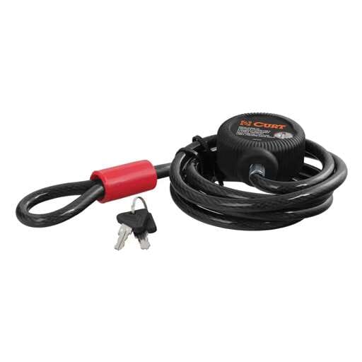 Curt Multi-Use Cable Lock (6' x 3/8" Cable, Vinyl-Coated Braided Steel) - 23666