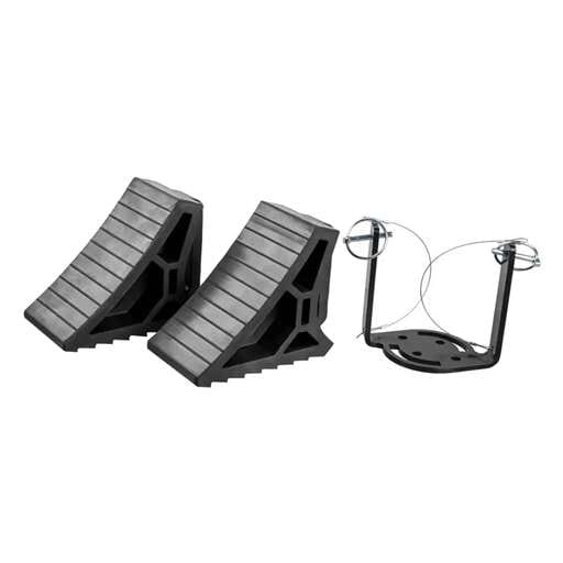 Curt HD Wheel Chocks 2-Pack with Mounting Bracket - 22802