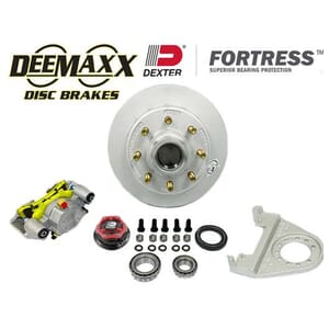 DeeMaxx® 7,000 lbs. Disc Brake Kit with 5/8" Studs for One Wheel with Maxx Coating Caliper and Dexter® Fortress® Aluminum Cap - DM7KMAXX580-F