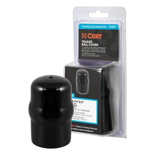 Curt Trailer Ball Cover (Fits 1-7/8" or 2" Balls, Black Rubber, Packaged) - 21801