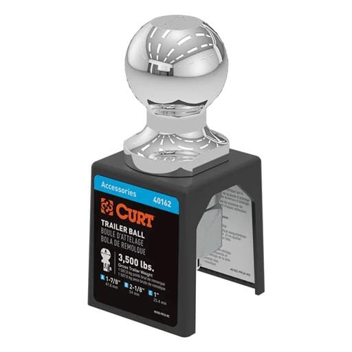 Curt 1-7/8" Trailer Ball (1" x 2-1/8" Shank, 3,500 lbs., Chrome, Packaged) - 40162