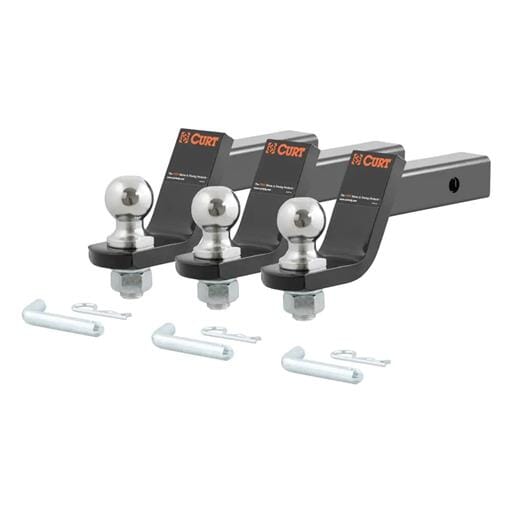 Curt Loaded Ball Mounts with 2" Balls (2" Shank, 7,500 lbs., 4" Drop, 3-Pack) - 45057