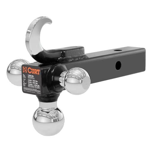 Curt Multi-Ball Mount with Hook (2" Solid Shank, 1-7/8", 2" & 2-5/16" Chrome Balls) - 45675