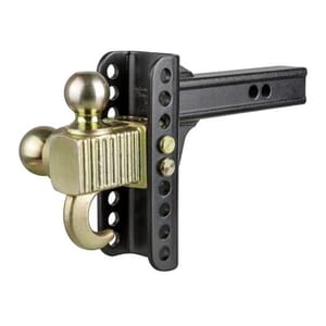 Curt Adjustable Channel Mount with Hook & Step Dual-Ball - 2" Shank, 14K, 6" Drop - 45904