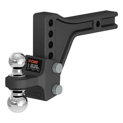 Curt Adjustable Trailer Hitch Ball Mount with Dual Ball, 2" Shank, 15K - 45935