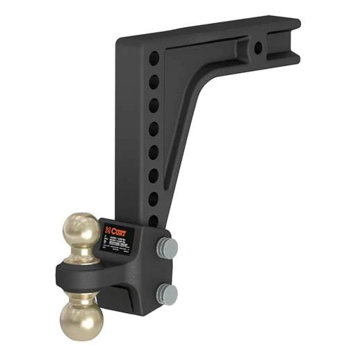 Curt HD Deep-Drop Adjustable Hitch Ball Mount with Dual Ball, 2-1/2" Shank, 20K - 45939