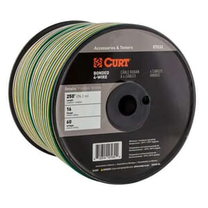 Curt Automotive Primary Wire, 4-Bond White, Brown, Yellow, Green 250' Spool - 57032