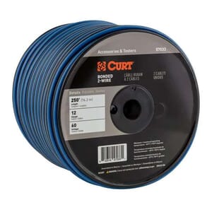 Curt Automotive Primary Wire, 2-Bond Black, Blue 250' Spool - 57033
