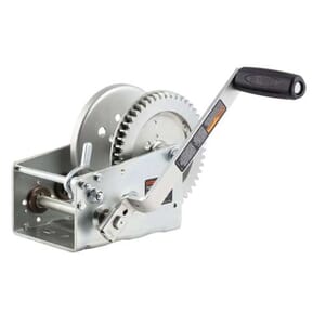 Curt Hand-Crank 2-Speed Winch, 3,200 lbs, 17.5:1 Low Gear Ratio, 9.6" Handle - 29532