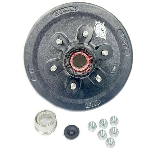 TruRyde® Pre-Greased 6-5.5" Bolt Circle Trailer Hub/Drum with Parts for a 5,200 lbs. Trailer Axle - PP-RVDK-7PG