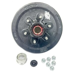 TruRyde® Pre-Greased 6-5.5" Bolt Circle Trailer Hub/Drum with Parts for a 5,200 lbs. Trailer Axle - PP-RVDK-7PG