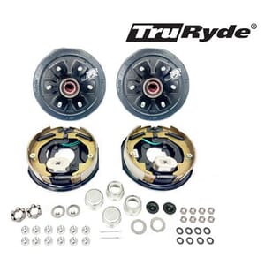 6-5.5" Bolt Circle 3,500 lbs. TruRyde® Pre-Greased Trailer Axle Electric Brake Kit - PGBK655ELE-TRP