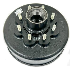 TruRyde® 8-6.5" Bolt Circle 12" Trailer Hub/Drum with 9/16" Studs for a 8,000 lbs. Lippert Hybrid Trailer Axle- RVD-8KHYB-865-916