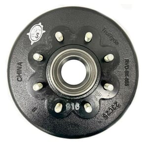 TruRyde® 8-6.5" Bolt Circle 12" Grease Trailer Hub/Drum with 9/16" Studs for a 8,000 lbs. Trailer Axle- RVD-8K-865-916-G