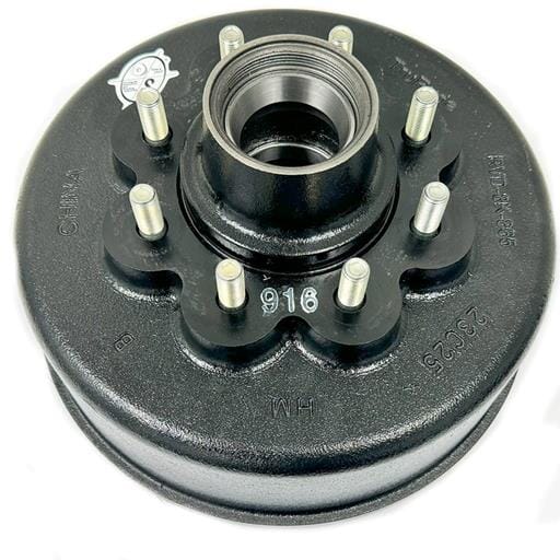 TruRyde® 8-6.5" Bolt Circle 12" Oil Trailer Hub/Drum with 9/16" Studs for a 8,000 lbs. Trailer Axle- RVD-8K-865-916