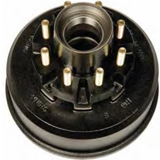 TruRyde® 8-6.5" Bolt Circle 5/8" Studs Oil Trailer Drum for a 10,000 lbs. Short  Spindle Trailer Axle - RVD-10KSHT-865-580