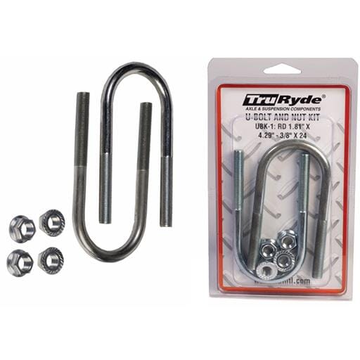 TruRyde® Pre-Packaged (2) 3.00" x 6.50" Round U-Bolt & Nut Kit - PP-UBK-4