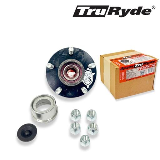 TruRyde® Pre-Greased 5-5" Trailer Hub with Parts for a 3,500 lbs. Trailer Axle - PP-RVIK-5PG
