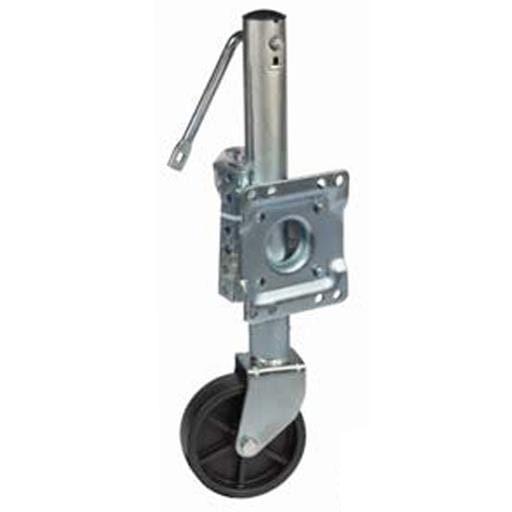 TruRyde® 1,000 lbs. Side Wind Swivel Weld-On Zinc Coated Trailer Jack with 6" Caster - TR-JSWWM1K-10