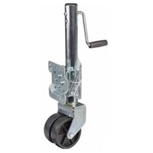 TruRyde® 1,500 lbs. Side Wind Swivel Bolt-On Zinc Coated Trailer Jack with 6" Dual Caster - TR-JSWBMD1.5K-10