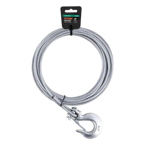 Curt 25' Winch Cable with Snap Hook (4,200 lbs.) - 29460