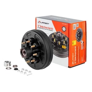 Lippert® Complete Pre-Greased Hub with Lug Nuts - 7,000-lb. Axles, 1/2” Stud - 2024013260