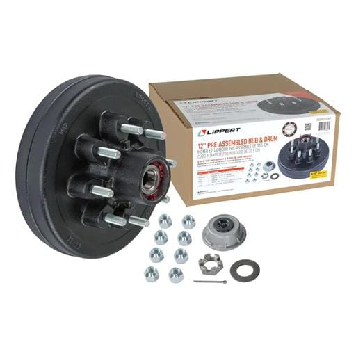 Lippert® Complete Pre-Greased Hub with Lug Nuts - 7,000-lb