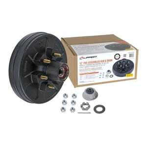 Lippert® 12 Inch Brake Drum Hub Kit with Bearings, 6 on 5.5 Inch, 1/2 Inch Stud, 6,000-lb. Axles - 2024013262