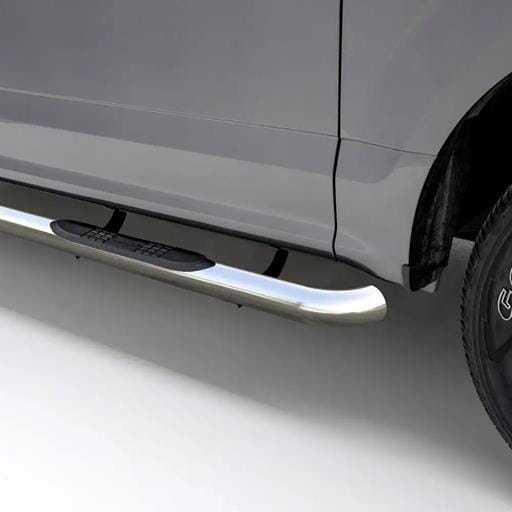 Aries 3" Round Polished Stainless Side Bars, Select Ford F-150, F-250, F-350 - 203044-2
