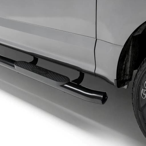 Aries 4" Black Steel Oval Side Bars, Select Ford F-150, F-250, F-350, F-450, F-550 - S223044