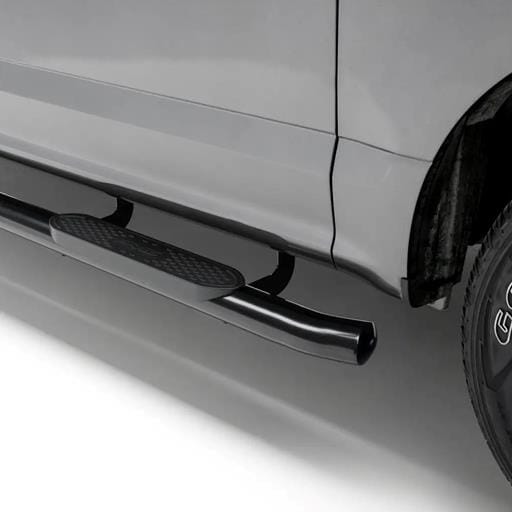 Aries 4" Black Steel Oval Side Bars, Select Ford F-150, F-250, F-350, F-450, F-550 - S223043