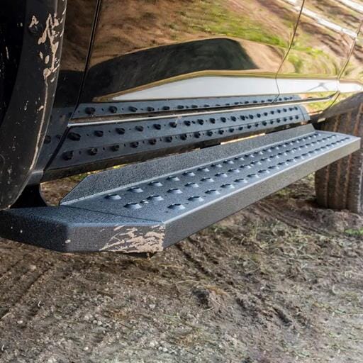 Aries RidgeStep 6-1/2" x 85" Black Steel Running Boards, Select Ford F-Series - 2055521