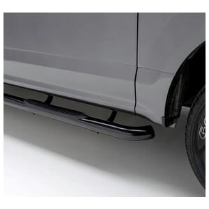 Aries 3" Round Black Stainless Side Bars, Select Chevrolet Silverado, GMC Sierra 1500 - 214053