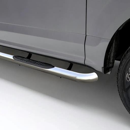 Aries 3" Round Polished Stainless Side Bars, Select Ram 1500 - 205044-2