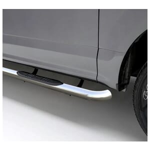 Aries 3" Round Polished Stainless Side Bars, Select Ram 1500 - 205044-2