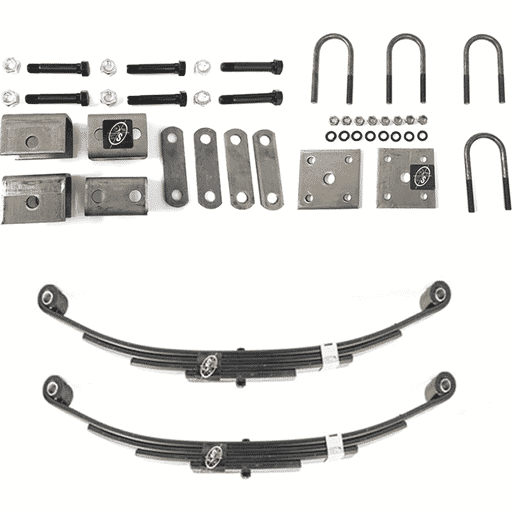 4,400 lbs. USA Made Single Trailer Axle Suspension Kit Including Leaf Springs, Hanger & U-Bolt Kit - 4400-KIT-SINGLE-USA