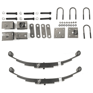 4,400 lbs. USA Made Single Trailer Axle Suspension Kit Including Leaf Springs, Hanger & U-Bolt Kit - 4400-KIT-SINGLE-USA