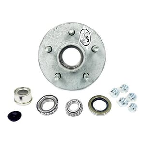 TruRyde® Galvanized 5-4.5" Bolt Circle Trailer Hub with Parts for a 3,500 lbs. Trailer Axle - 545LB1E-GALV