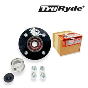 TruRyde® Pre-Greased 4-4" Trailer Hub with Parts for a 2,000 lbs. Trailer Axle using a 1" Bearing - PP-RVIK-11PG